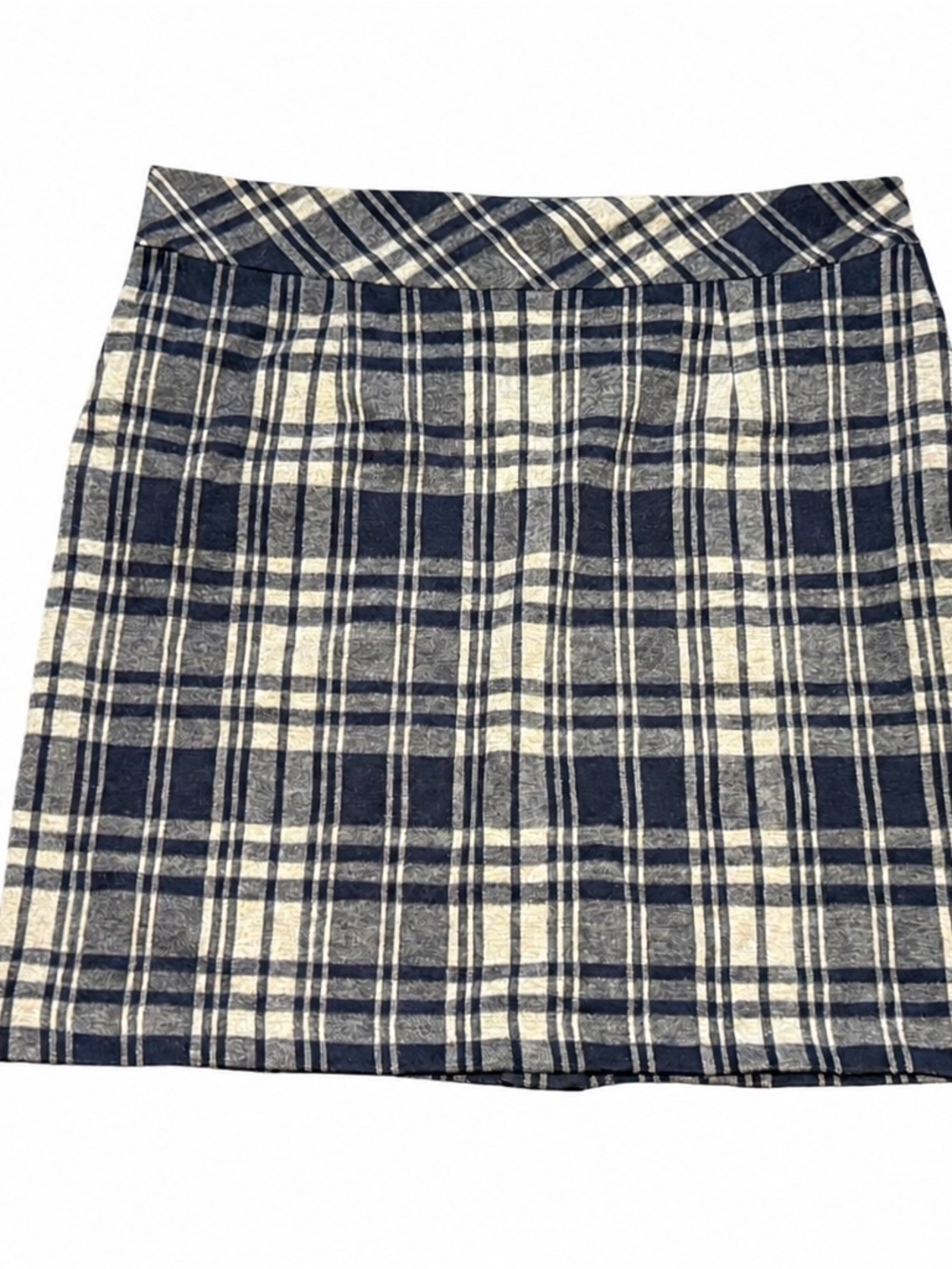 Architect Navy Plaid Pencil Skirt XL Preppy Office Y2K